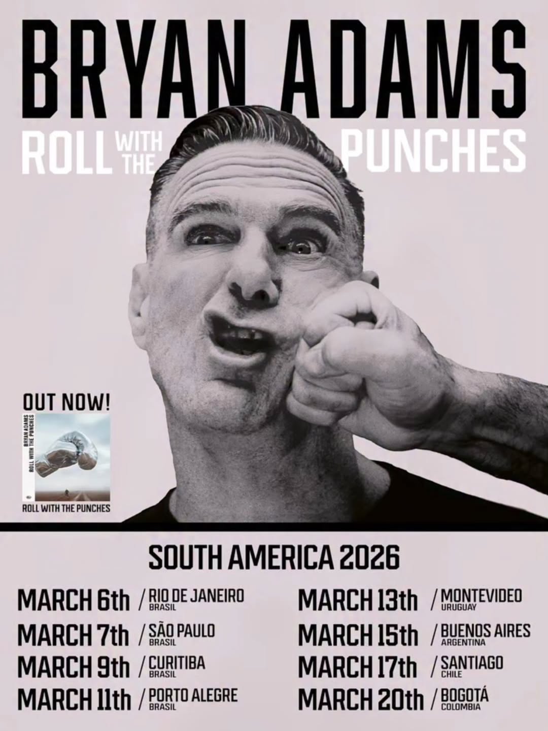 Bryan Adams vuelve a Argentina con su gira “Roll With The Punches”: todo listo para el 15 de marzo en el Movistar Arena